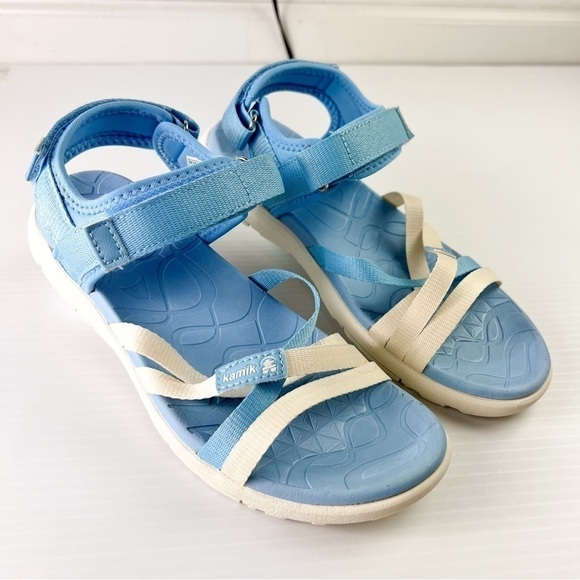 Kamik sandals womens 9 Skyros Blue Hook Loop Strap Lightweight Waterproof - Picture 2 of 10
